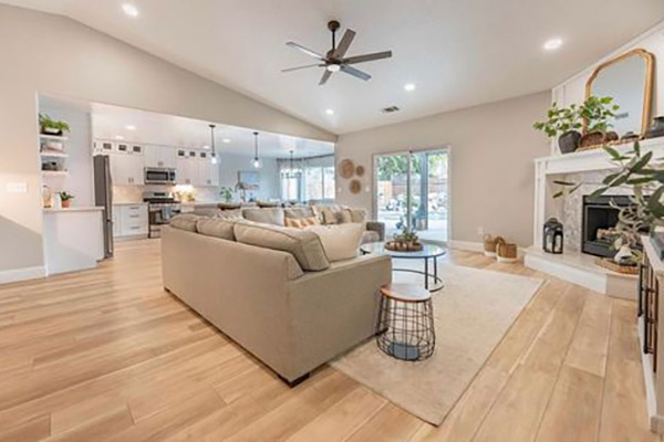 Vinyl flooring in a living room